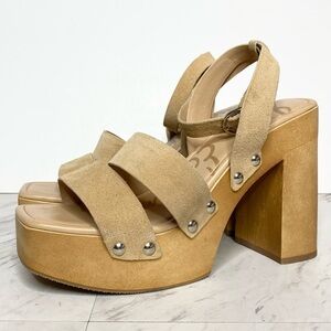 Sam Edelman Rosalind Tan Platform Heeled Sandal 9M